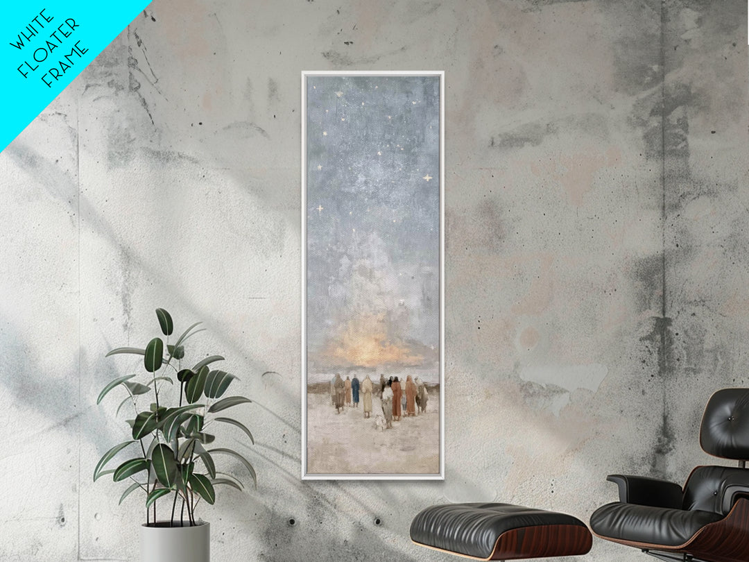 Star Of Peace - Framed Canvas Print - Christian Christmas Art - Christian Art Canvas - Jesus Painting - Christian Wall Art - Narrow Art - C