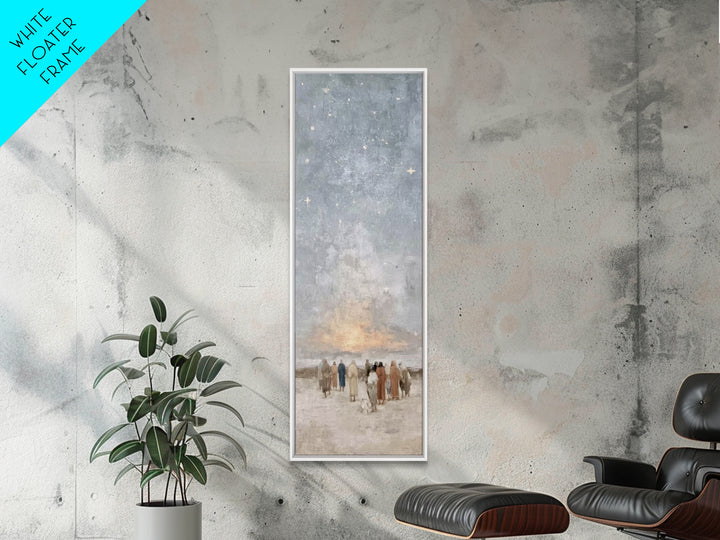 Star Of Peace - Framed Canvas Print - Christian Christmas Art - Christian Art Canvas - Jesus Painting - Christian Wall Art - Narrow Art - C