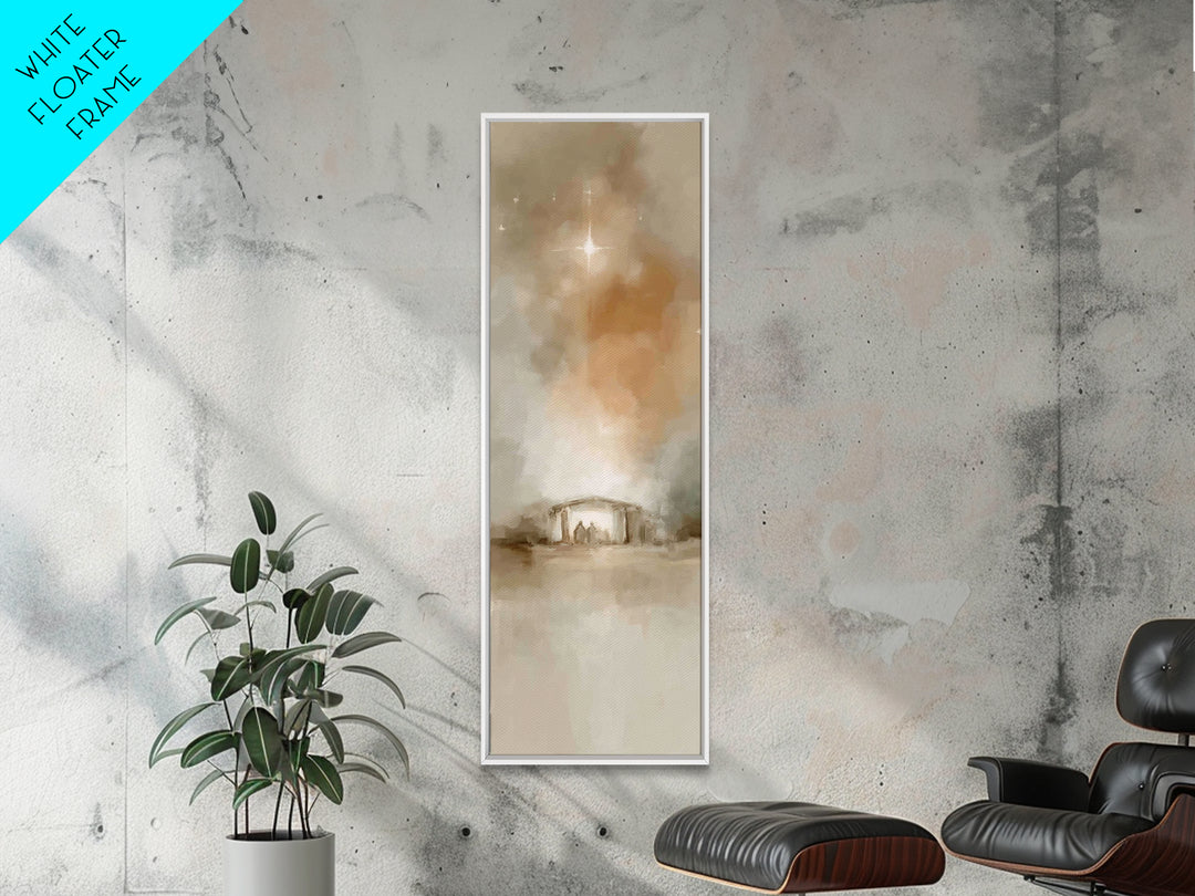 Star Of Bethlehem – Framed Canvas Print – Christian Art Canvas – Christian Christmas Art – Christian Wall Art – Skinny Art – Jesus Painting