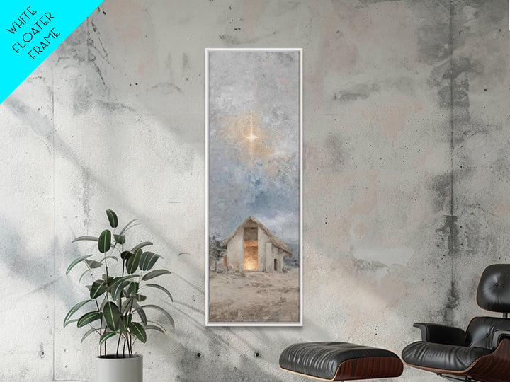 Sacred Stable Star – Framed Canvas Print – Skinny Art – Christian Art Canvas – Christian Wall Art – Christian Christmas Art – Jesus Paintin