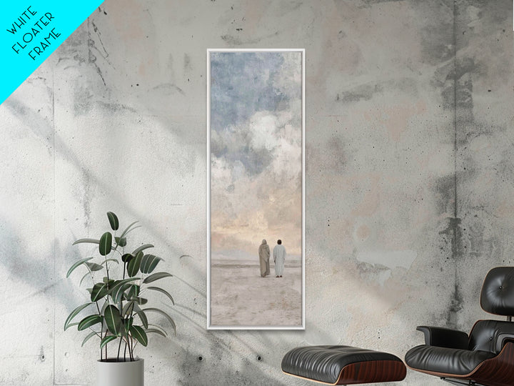 Walk In Faith – Framed Canvas Print – Tall Skinny Art Print – Christian Art – Christian Wall Art – Christian Art Canvas – Minimalist Christ