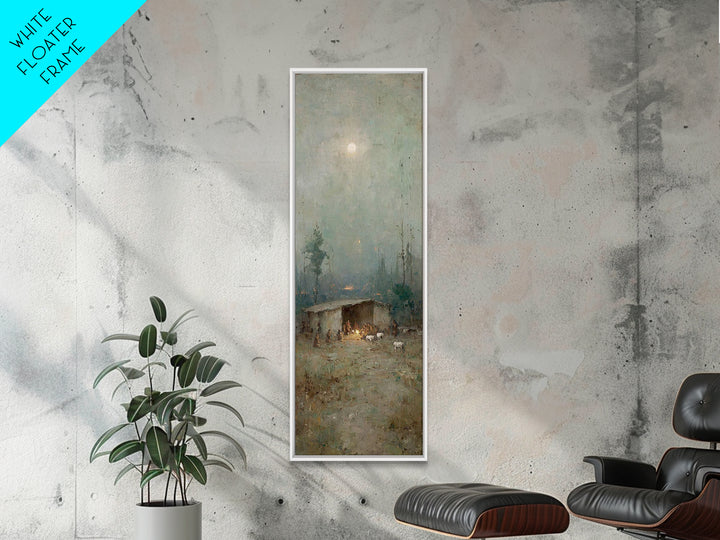 Shepherds In Wonder – Framed Canvas Print – Christian Art Canvas – Christian Wall Art – Jesus Painting – Tall Narrow Wall Art – Christian C