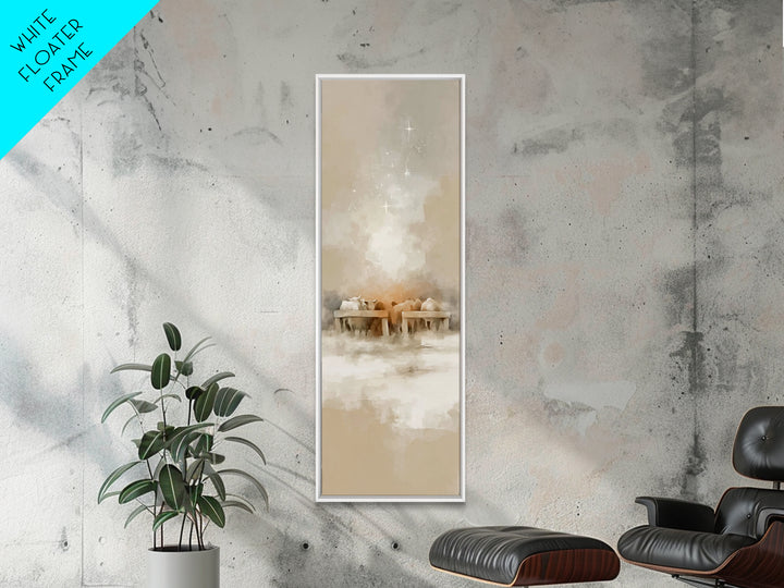 Shepherds At Dawn – Framed Canvas Print – Christian Wall Art – Jesus Painting – Christian Art Canvas – Tall Narrow Wall Art