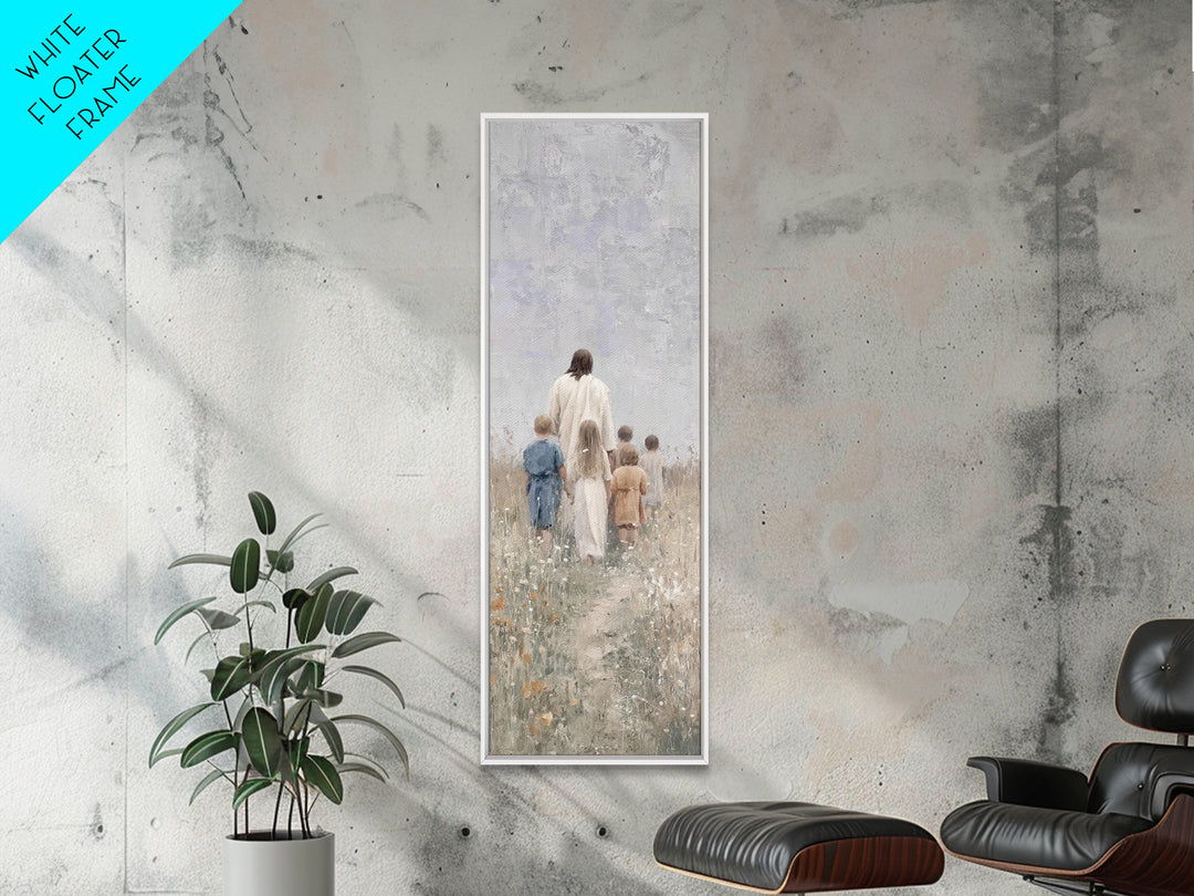Path Of Grace, Framed Canvas Print, Christian Art Canvas, Jesus Painting, Christian Wall Art, Skinny Art, Christian Christmas Art