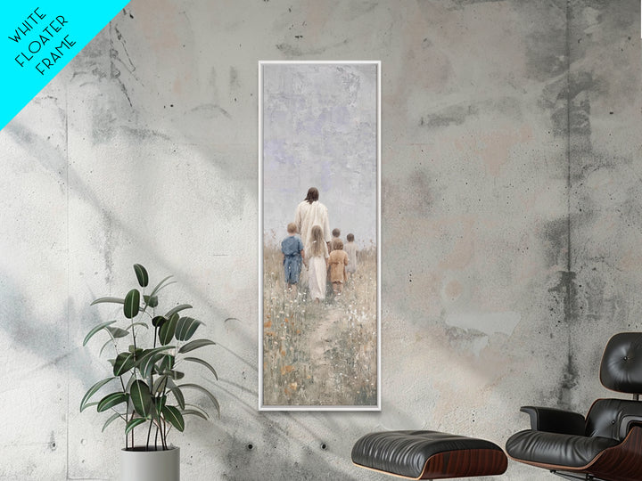 Path Of Grace, Framed Canvas Print, Christian Art Canvas, Jesus Painting, Christian Wall Art, Skinny Art, Christian Christmas Art