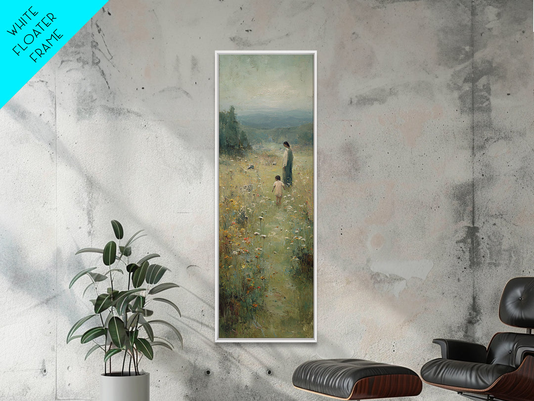 Garden Of Hope, Framed Canvas Print, Christian Wall Art, Jesus Painting, Christian Art Canvas, Tall Narrow Wall Art, Christian Decor