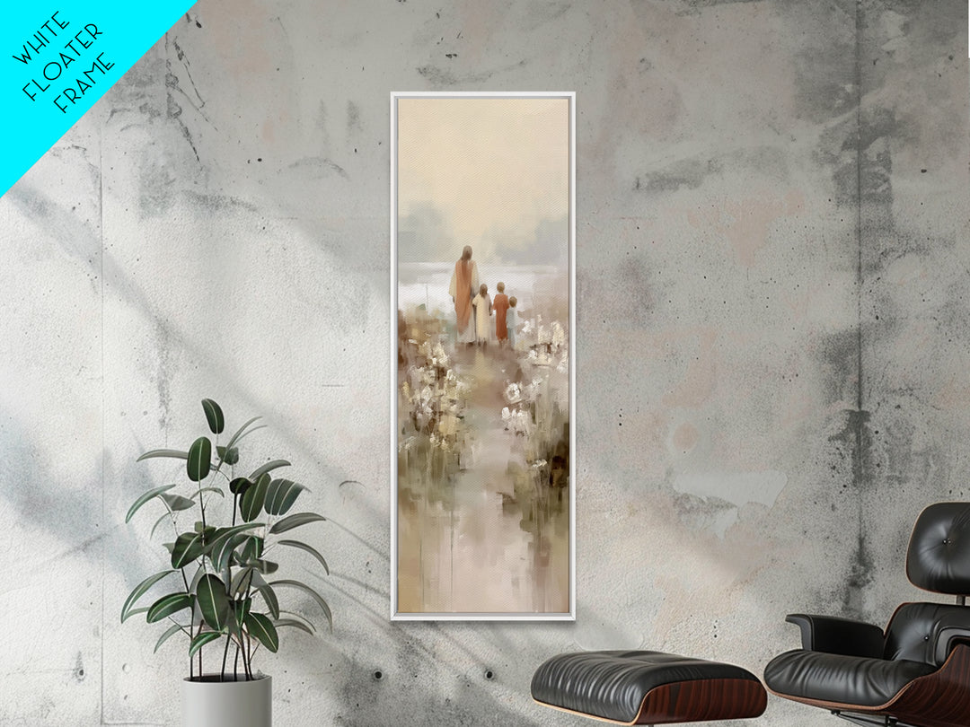 Fields Of Promise – Framed Canvas Print – Christian Wall Art – Christian Art Canvas – Jesus Painting – Tall Skinny Art Print