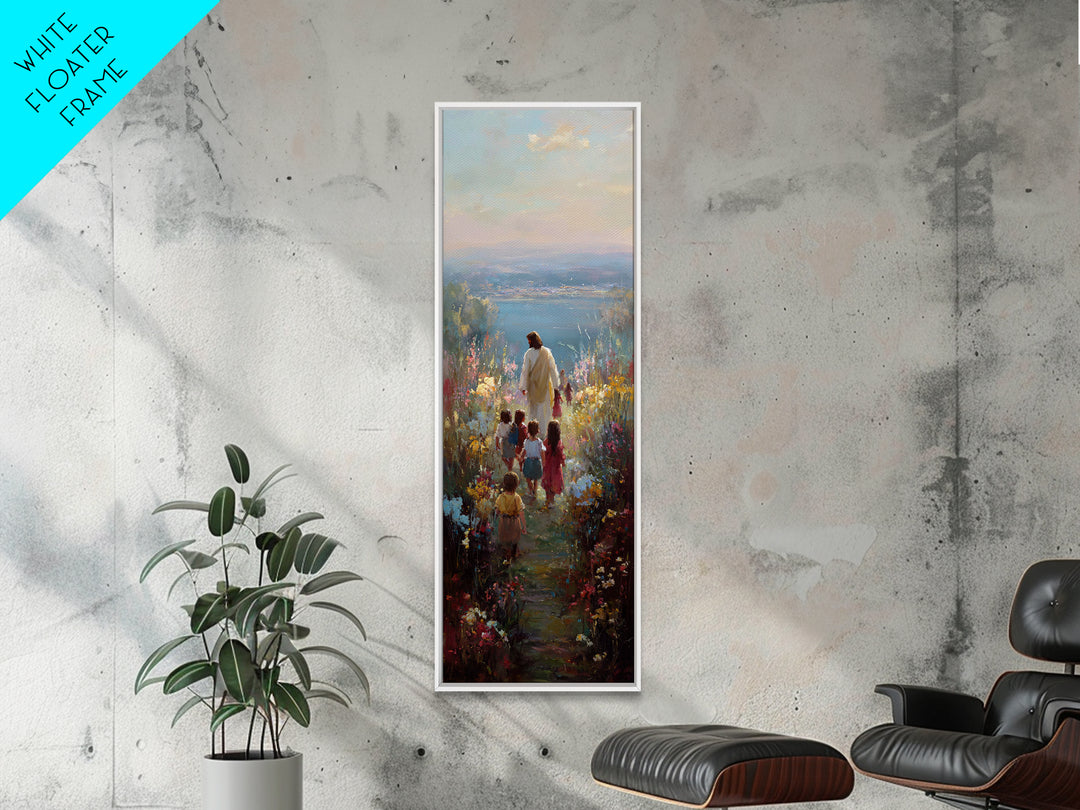 Horizon Of Peace, Framed Canvas Print, Christian Wall Art, Christian Art Canvas, Jesus Painting, Narrow Art