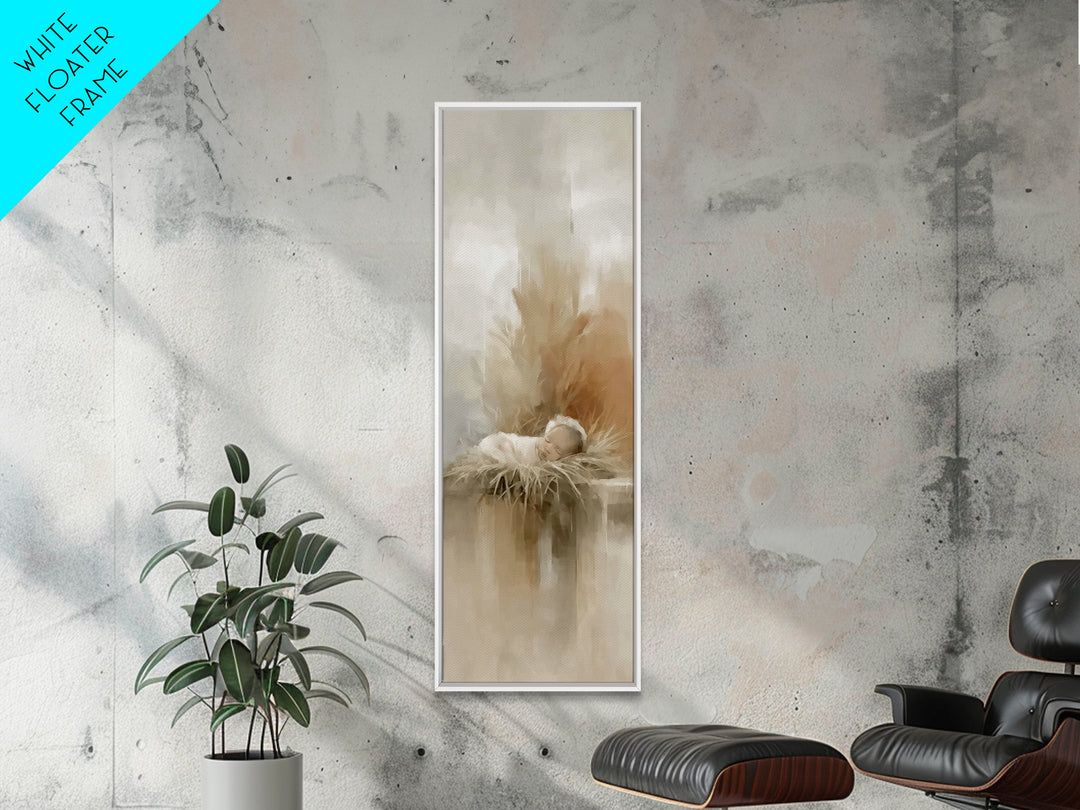 Heaven’s Gentle Gift | Framed Canvas Print | Christian Wall Art | Christian Art Canvas | Jesus Painting | Tall Narrow Wall Art
