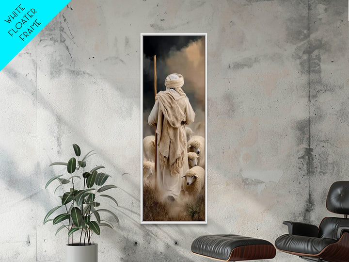 Shepherd’s Faith Walk – Framed Canvas Print – Christian Wall Art – Christian Art Canvas – Jesus Painting – Narrow Art
