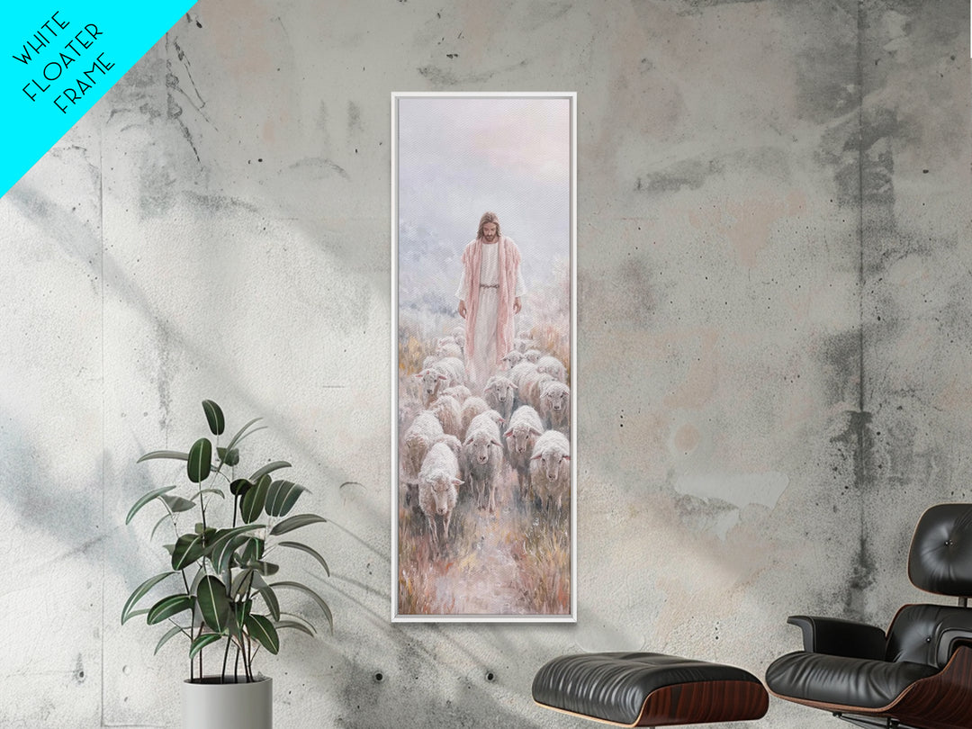 Radiant Flock Grace – Framed Canvas Print – Christian Art – Narrow Art – Jesus Painting Canvas – Christian Christmas Art – Modern Christian