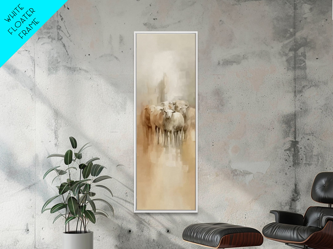 Holy Quiet Field | Framed Canvas Print | Christian Art Canvas | Tall Narrow Wall Art | Jesus Painting | Christian Christmas Art | Christian