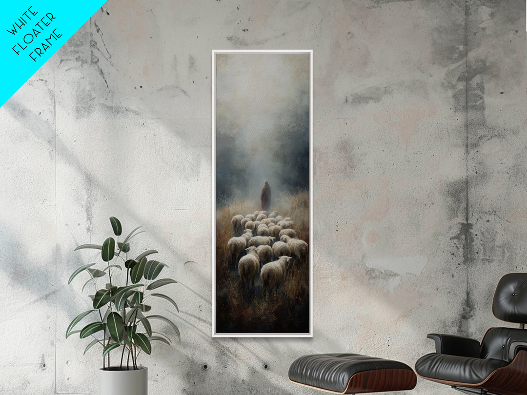 Guiding Light Meadow – Framed Canvas Print – Christian Christmas Art – Narrow Art – Jesus Painting – Christian Art Canvas – Christian Wall