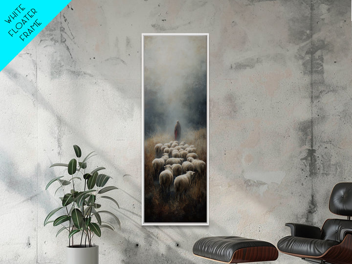 Guiding Light Meadow – Framed Canvas Print – Christian Christmas Art – Narrow Art – Jesus Painting – Christian Art Canvas – Christian Wall