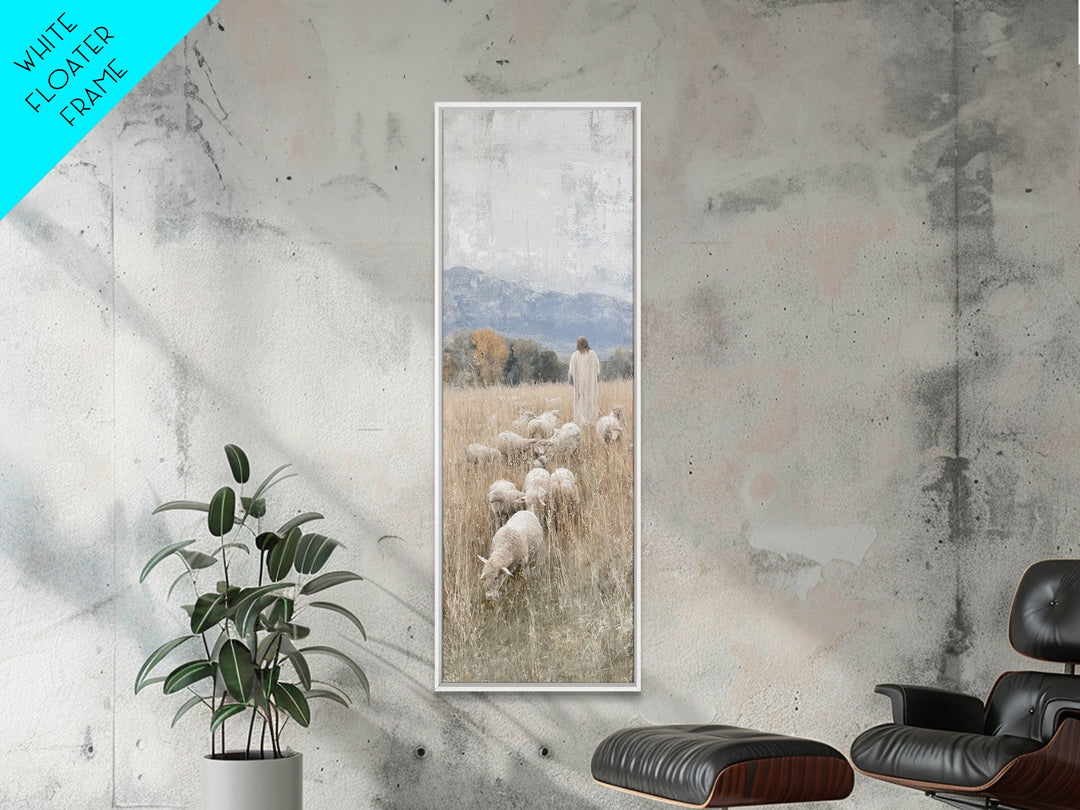 Still Waters Calling, Framed Canvas Print, Christian Art Canvas, Tall Narrow Wall Art, Jesus Painting, Christian Christmas Art, Christian W