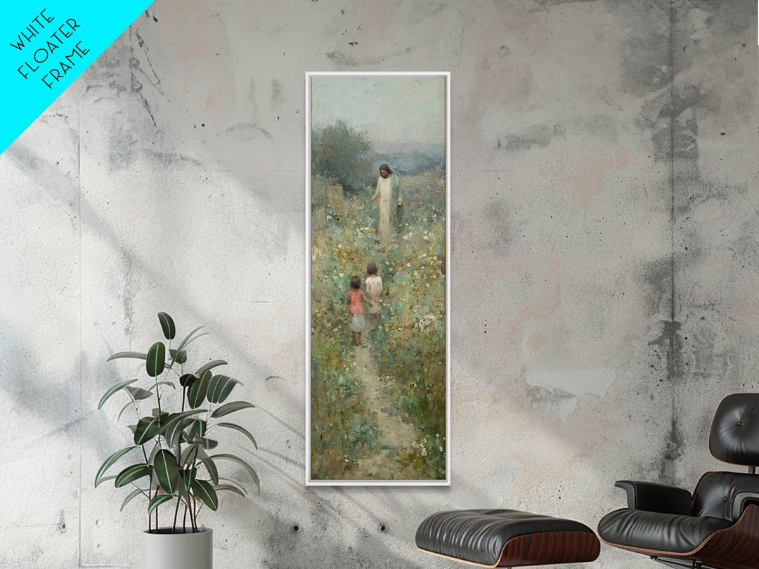 Blooming Promise – Framed Canvas Print – Christian Art Canvas – Christian Wall Art – Jesus Painting – Narrow Art – Christian Christmas Art
