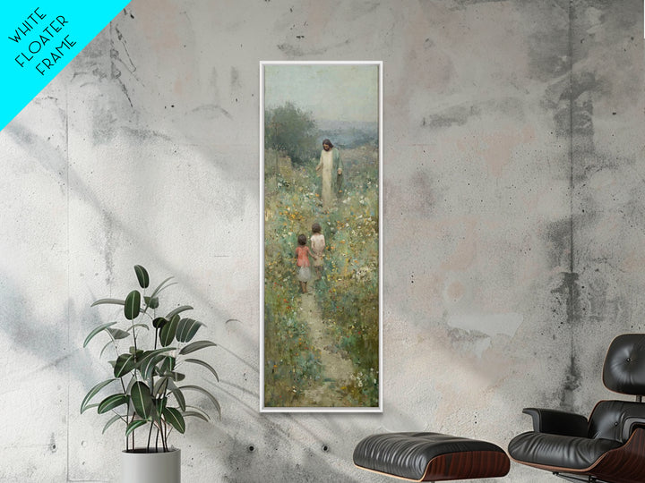 Blooming Promise – Framed Canvas Print – Christian Art Canvas – Christian Wall Art – Jesus Painting – Narrow Art – Christian Christmas Art