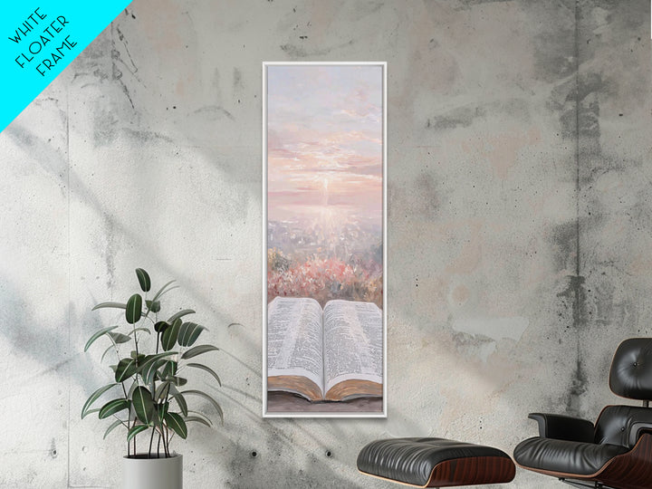 Dawn Of Scripture – Framed Canvas Print – Narrow Art – Christian Art – Christian Art Canvas – Christian Wall Art – Christmas Art – Christia