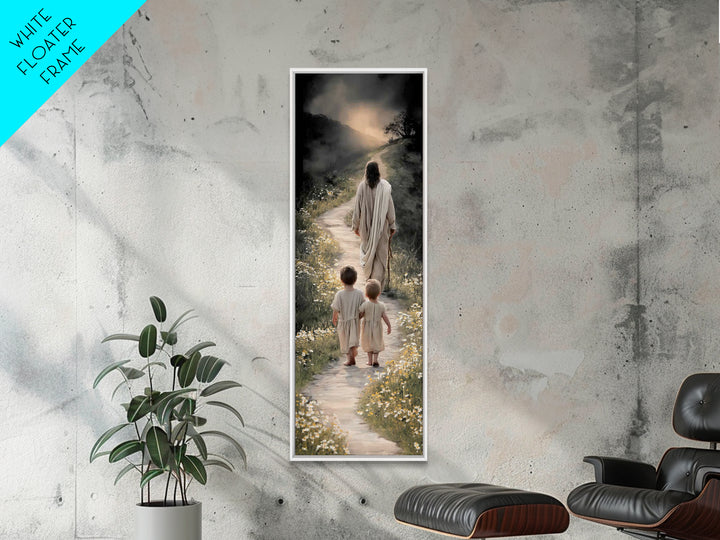 Light Of Guidance | Framed Canvas Print | Christian Art Canvas | Tall Narrow Wall Art | Jesus Painting | Christian Wall Art | Christmas Art