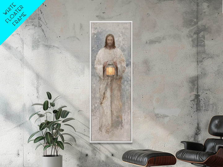 Calm Midnight Guide – Framed Canvas Print – Christian Wall Art – Jesus Painting – Christian Art Canvas – Skinny Art – Narrow Art – Modern C
