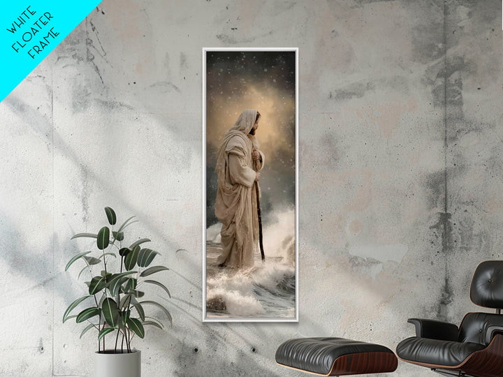 Stormless Horizon Light – Framed Canvas Print – Skinny Art – Jesus Painting – Christian Art – Christian Wall Art – Christian Christmas Art