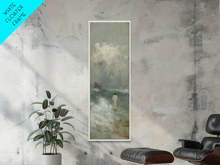 Stormless Grace, Framed Canvas Print, Tall Skinny Art Print, Christian Wall Art, Jesus Painting, Christian Canvas, Christmas Art