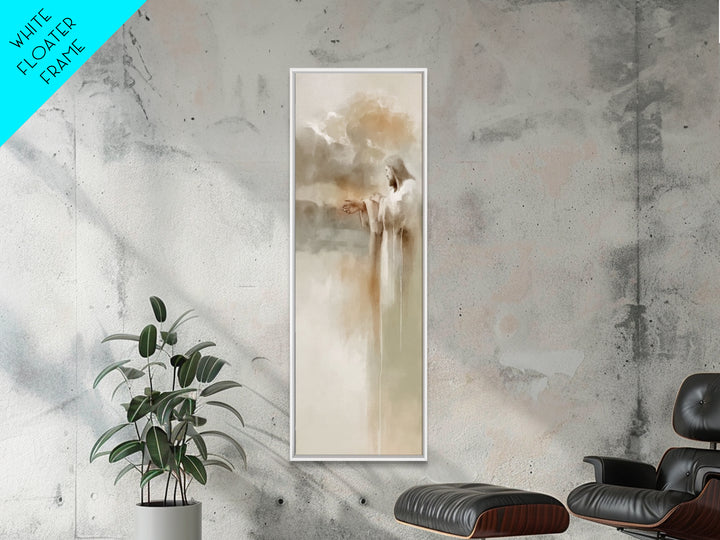 Clouds of Mercy – Framed Canvas Print – Tall Narrow Wall Art – Christian Art Work – Jesus Painting – Christian Gift – Christmas Art