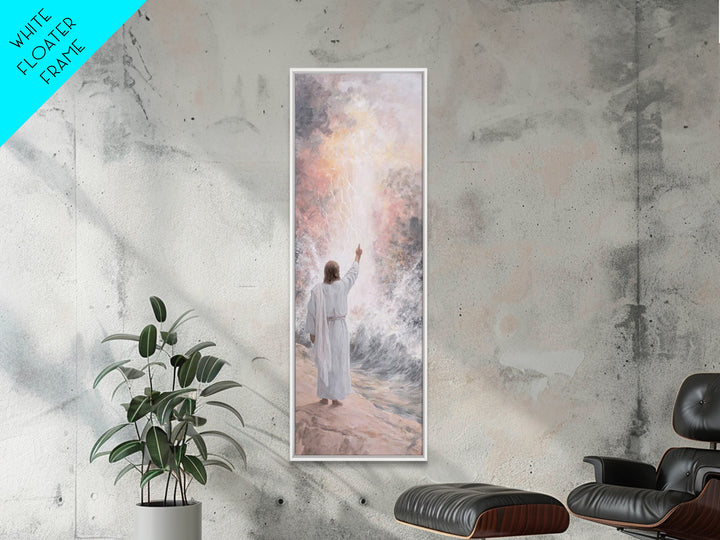 Light of Promise, Framed Canvas Print, Narrow Art, Christian Art Canvas, Jesus Painting, Christian Gift Ideas, Christmas Decor