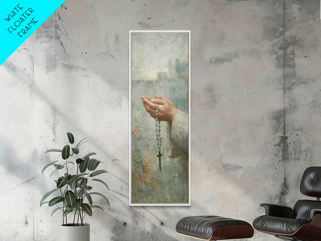 Hands Of Devotion – Framed Canvas Print – Christian Art Canvas – Christian Wall Art – Narrow Art – Christian Art – Christian Decoration – C