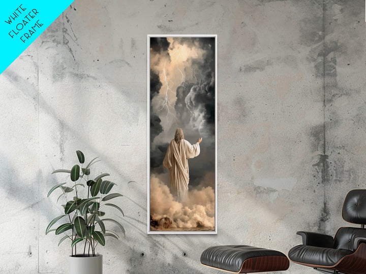 Storms Of Covenant – Framed Canvas Print – Christian Wall Art – Jesus Painting – Narrow Art – Christian Art Canvas – Christian Decor