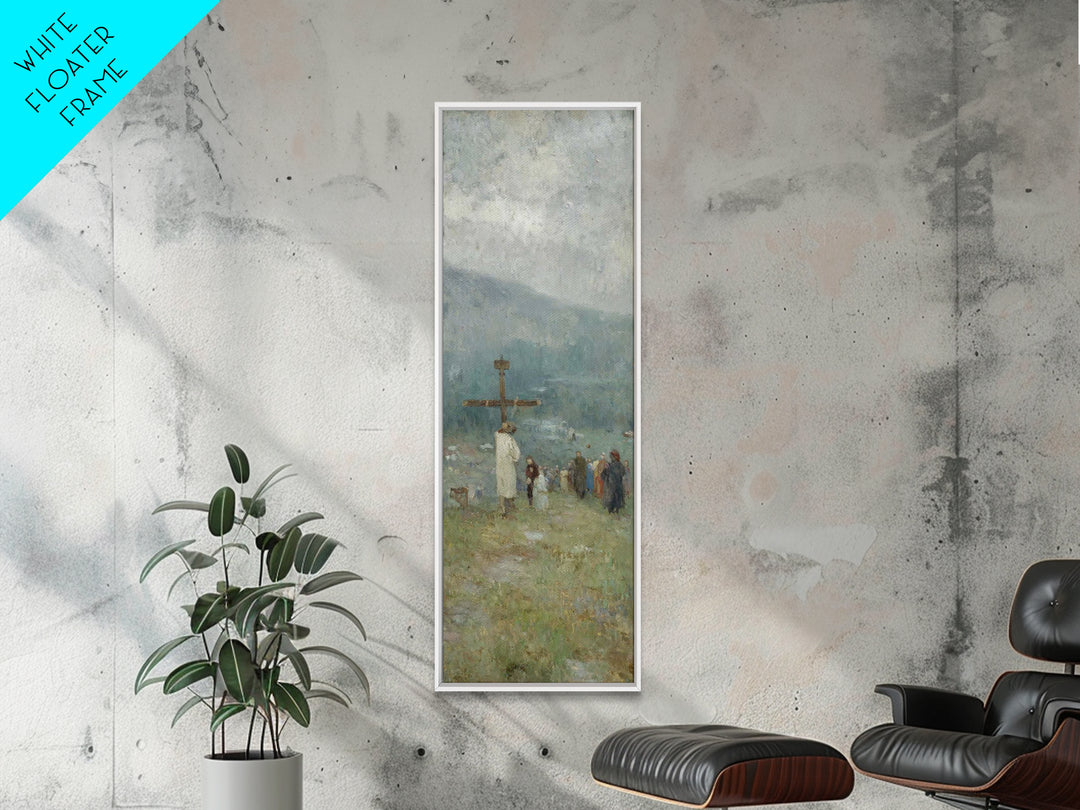 Pilgrim Of Grace | Framed Canvas Print | Christian Wall Art | Jesus Painting Canvas | Skinny Art | Christian Christmas Art | Christian Deco