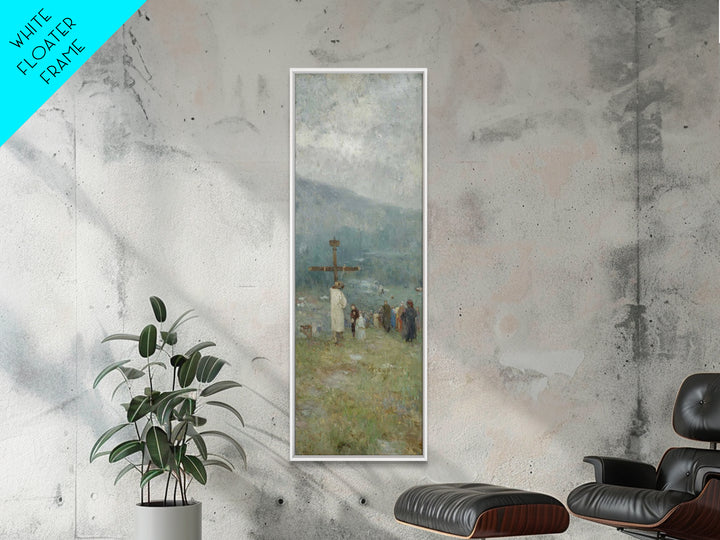 Pilgrim Of Grace | Framed Canvas Print | Christian Wall Art | Jesus Painting Canvas | Skinny Art | Christian Christmas Art | Christian Deco