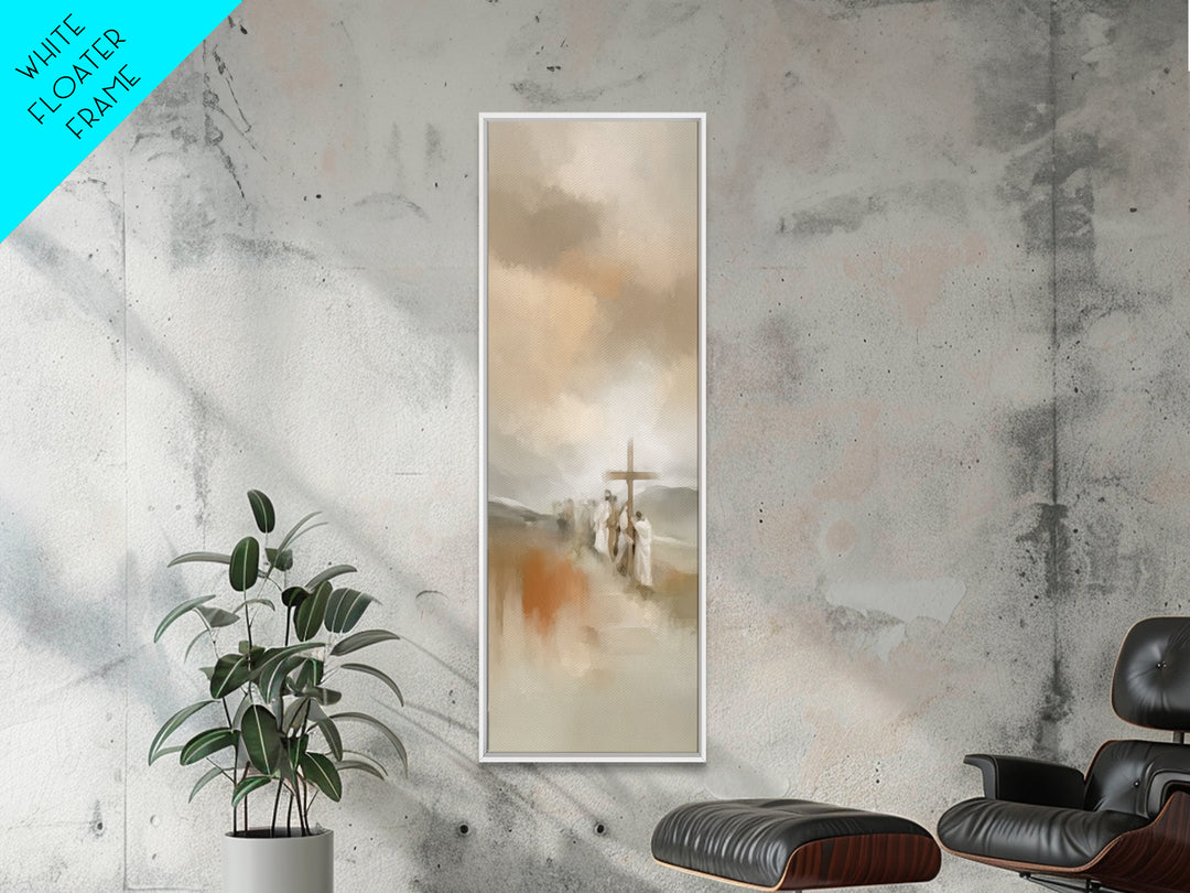 Silent Compassion | Framed Canvas Print | Christian Art Canvas | Jesus Painting | Tall Narrow Wall Art | Christian Gift Ideas | Christian A
