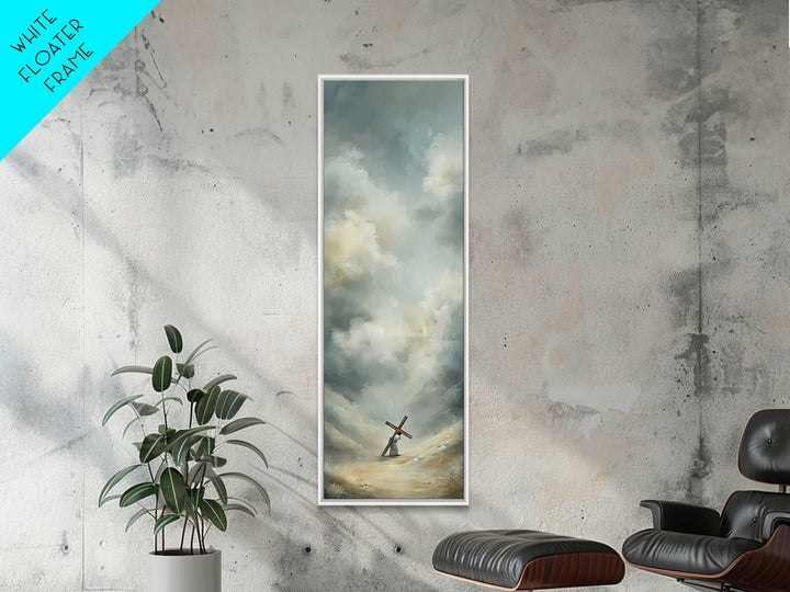 Comforting Light, Framed Canvas Print, Christian Wall Art, Modern Christian Art, Narrow Art, Jesus Painting Canvas, Christian Decorations