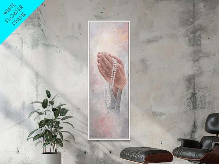 Prayerful Light – Framed Canvas Print – Christian Art – Christian Art Canvas – Skinny Art – Christian Wall Art – Christian Gift Ideas – Chr