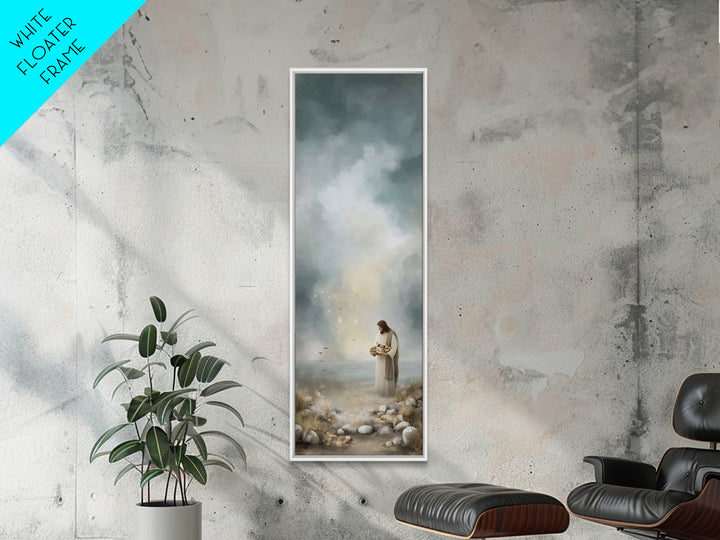 Bread Of Hope | Framed Canvas Print | Christian Wall Art | Jesus Painting | Christian Art Canvas | Modern Christian Art | Narrow Art | Chri