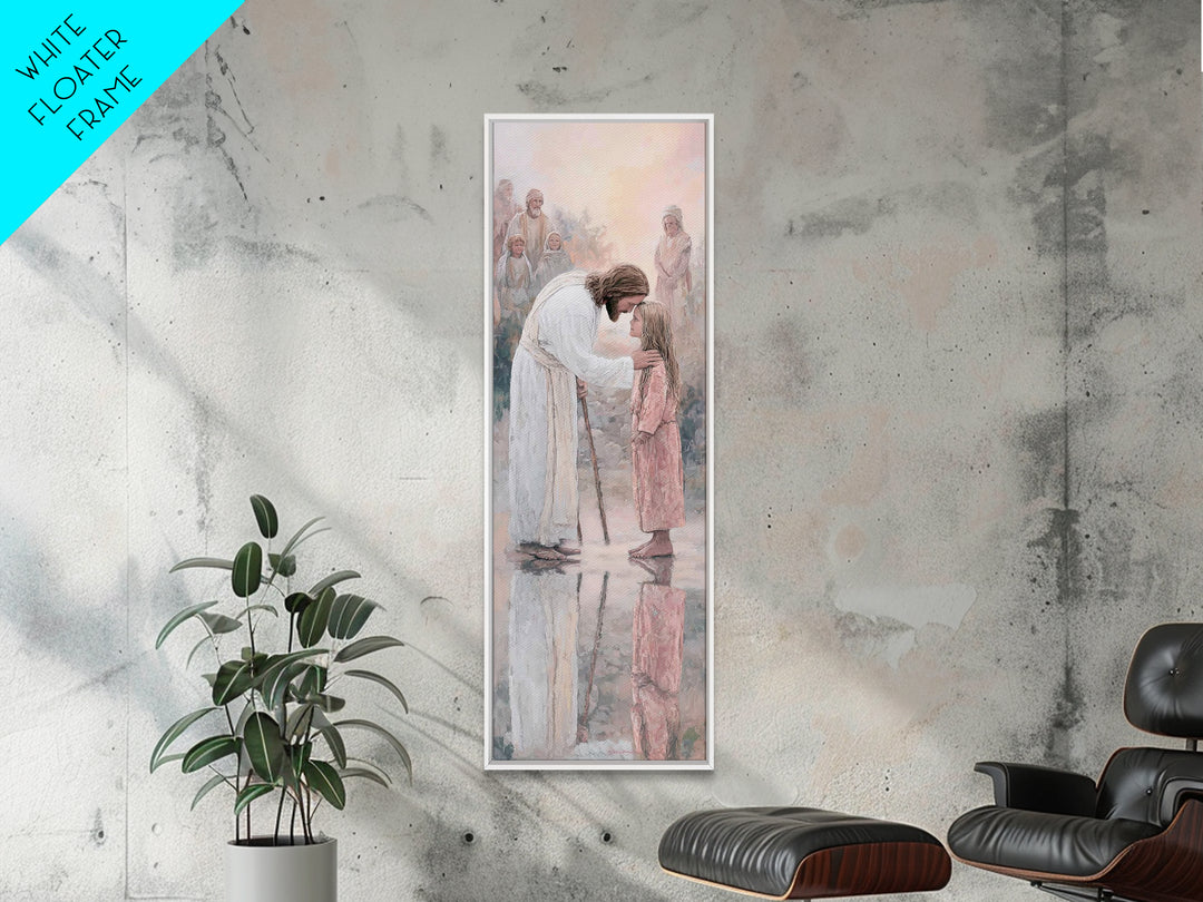 Tender Healing Light – Framed Canvas Print – Christian Art Canvas – Jesus Painting – Christian Wall Art – Subtle Christian Art – Christian