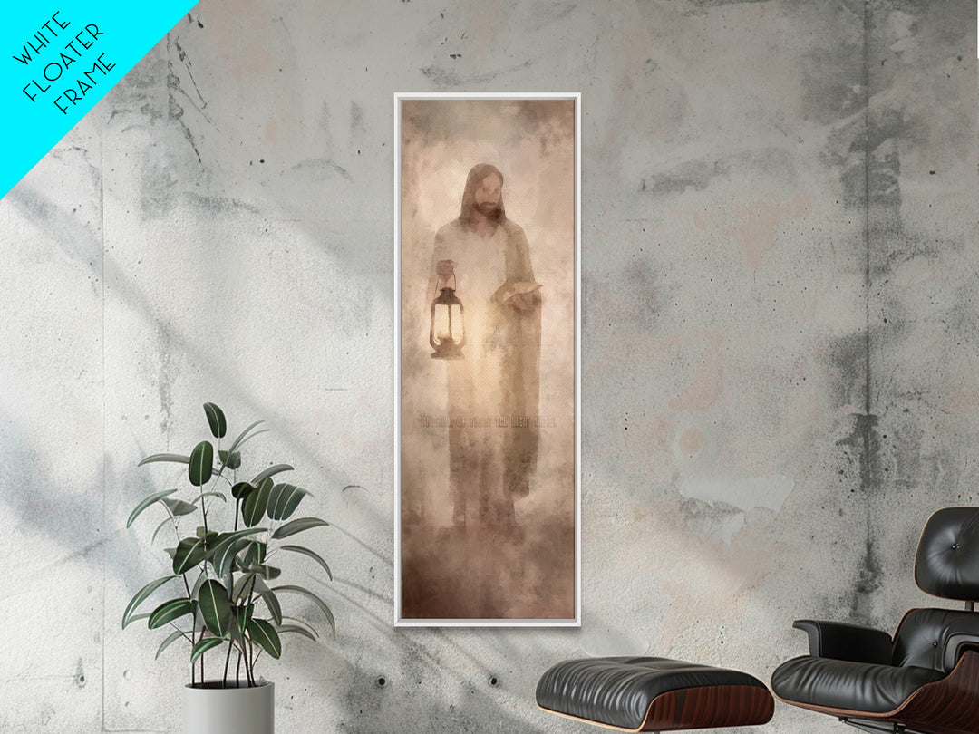Path Of Grace – Framed Canvas Print – Jesus Painting – Christian Art – Christian Wall Art – Narrow Art – Christmas Art