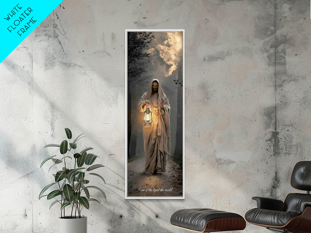 Radiant Redeemer – Framed Canvas Print – Christian Wall Art – Christian Art Canvas – Jesus Christmas Art – Tall Skinny Art Print – Christia