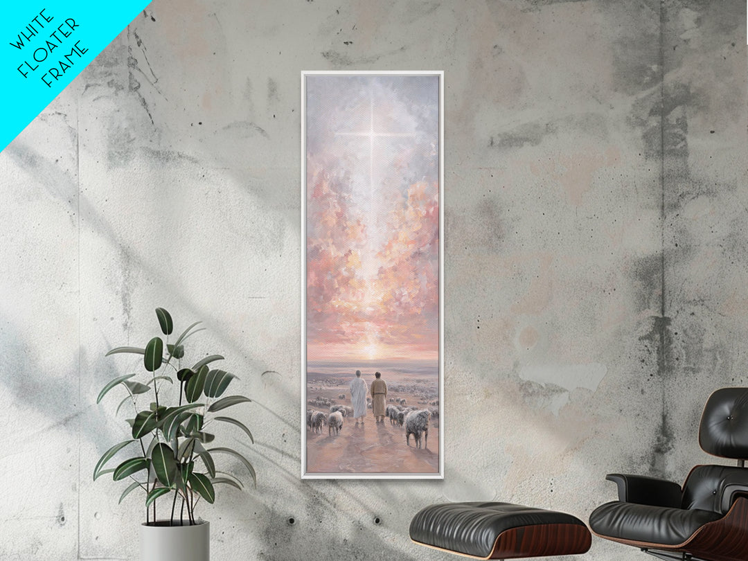 Dawn Of Promise – Framed Canvas Print – Christian Wall Art – Tall Skinny Art Print – Christian Art Canvas – Christmas Art