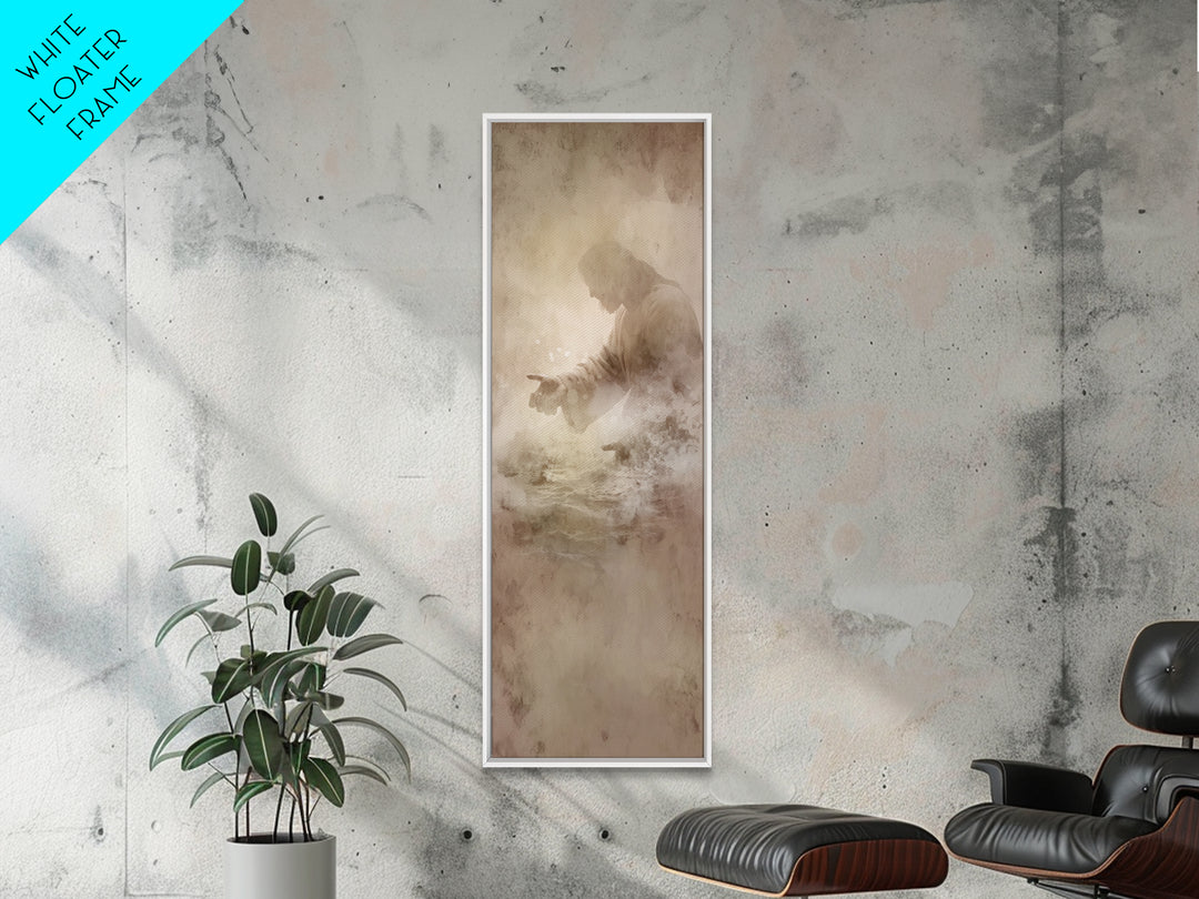Guiding Grace Path – Framed Canvas Print – Christian Wall Art – Modern Christian Art – Tall Narrow Wall Art – Jesus Painting