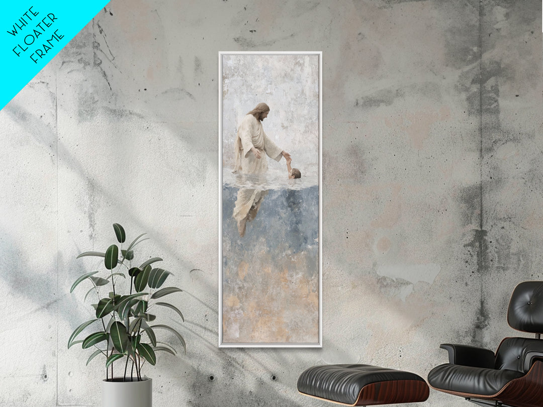 Stillness Of Faith – Framed Canvas Print – Christian Art Canvas – Christian Wall Art – Skinny Art – Jesus Painting