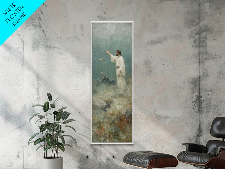 Rising In Grace – Framed Canvas Print – Christian Art Canvas – Christian Wall Art – Skinny Art – Jesus Painting