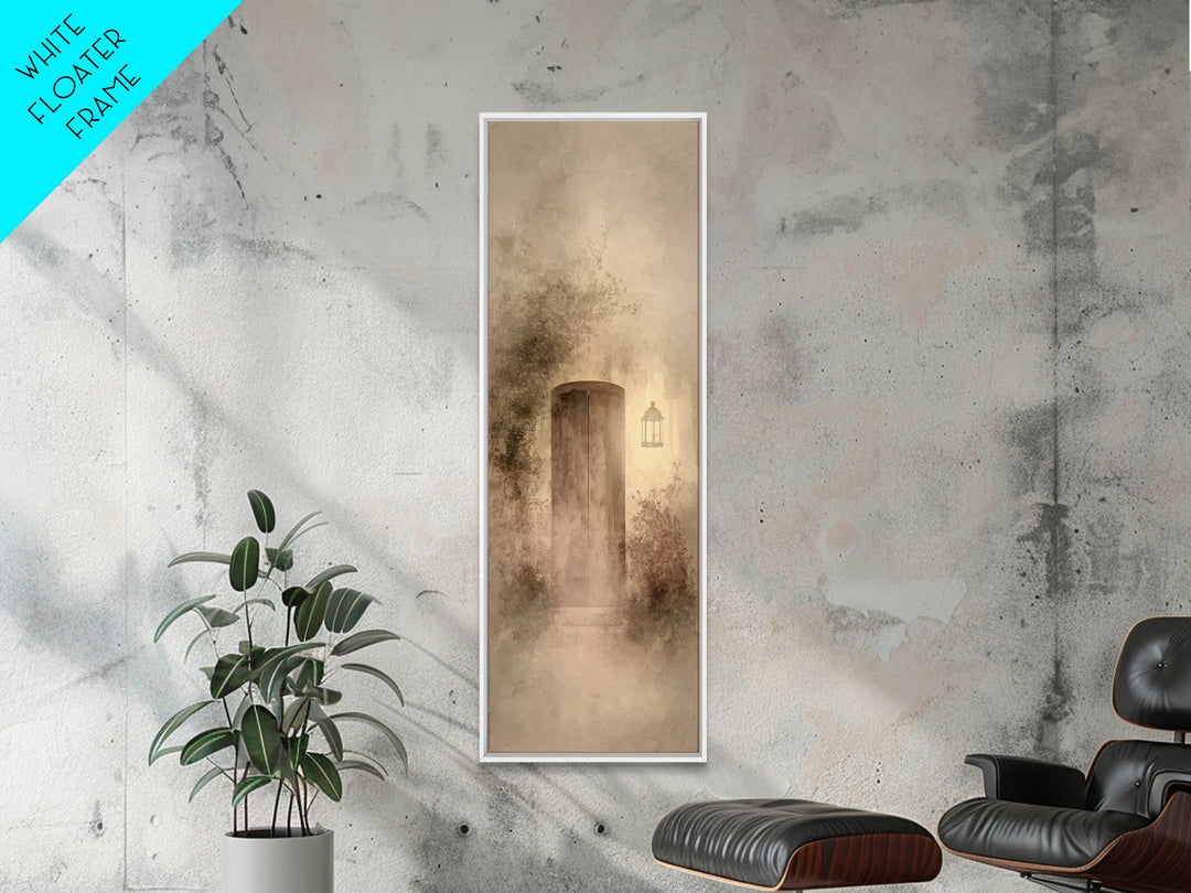Sacred Doorway Light – Framed Canvas Print – Christian Wall Art – Narrow Art – Christian Art Canvas – Jesus Painting