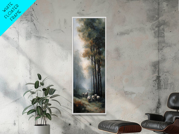 Golden Field Shepherd – Framed Canvas Print – Narrow Art – Christian Art – Jesus Painting – Christian Christmas Art