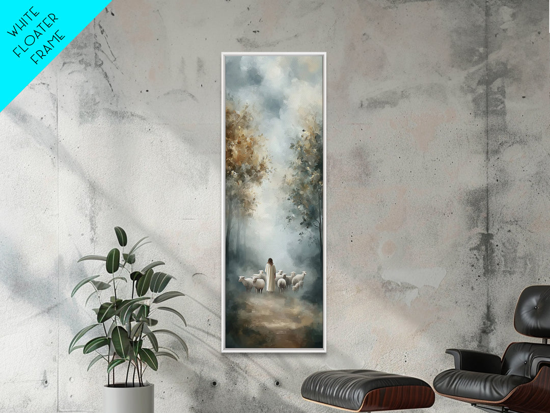 Heavenly Forest Path – Framed Canvas Print – Skinny Art – Christian Art – Jesus Painting – Christian Christmas Artwork