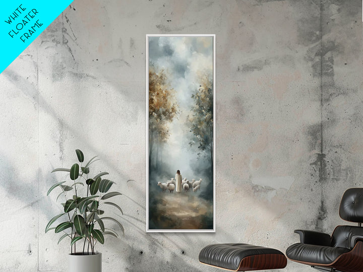 Heavenly Forest Path – Framed Canvas Print – Skinny Art – Christian Art – Jesus Painting – Christian Christmas Artwork