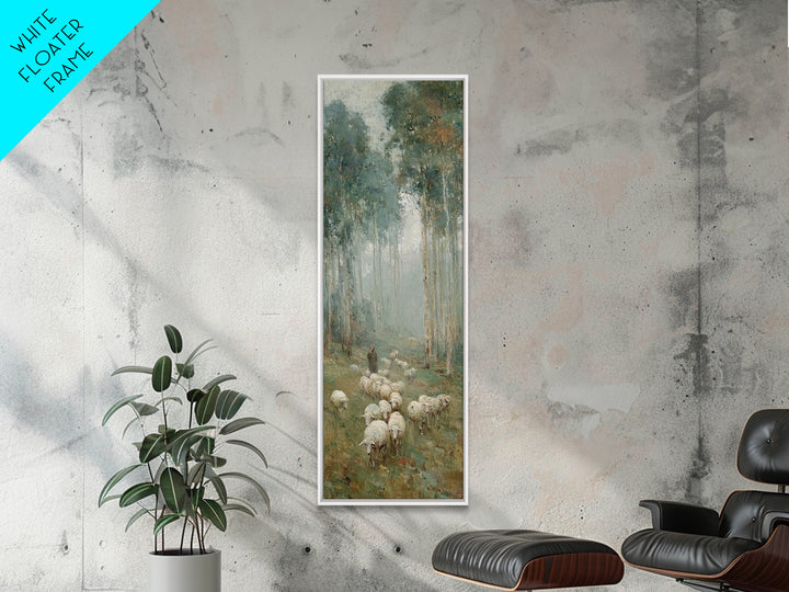 Shepherds In Mist – Framed Canvas Print – Christian Wall Art – Jesus Painting – Tall Narrow Wall Art – Christian Art Canvas – Christmas Art
