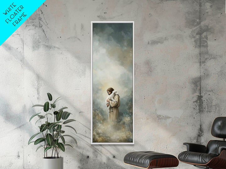Quiet Meadow Savior – Framed Canvas Print – Christian Wall Art – Christian Art Canvas – Tall Narrow Wall Art – Jesus Painting – Christmas A