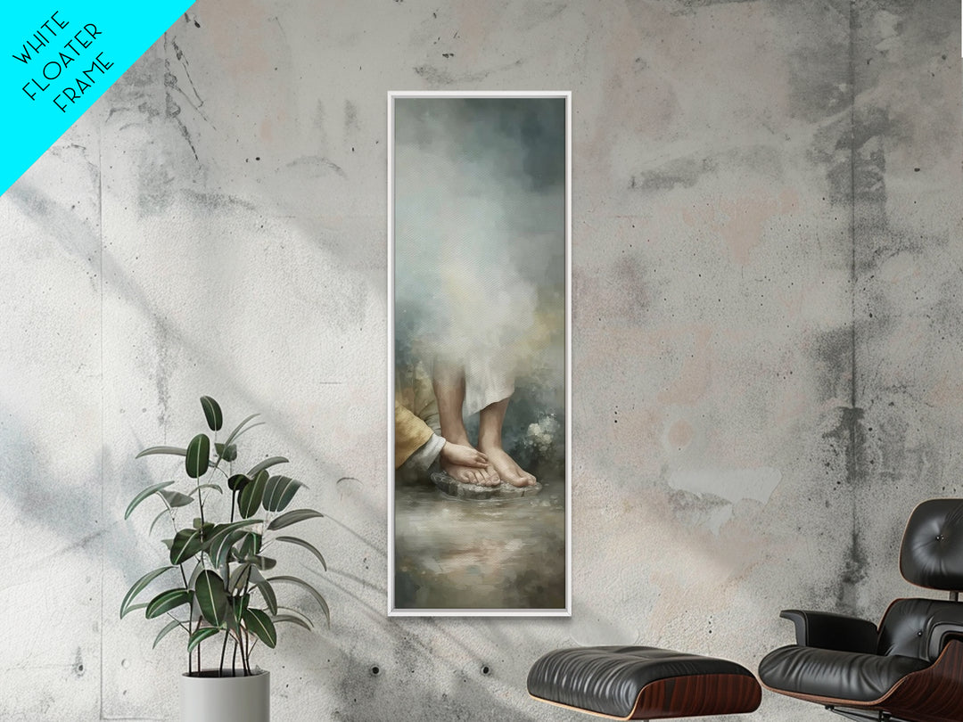 Waters Of Mercy - Framed Canvas Print - Christian Art Canvas - Christian Wall Art - Christian Gift Ideas - Jesus Painting - Narrow Art
